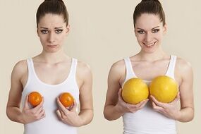 увеличаване на гърдите с плодове