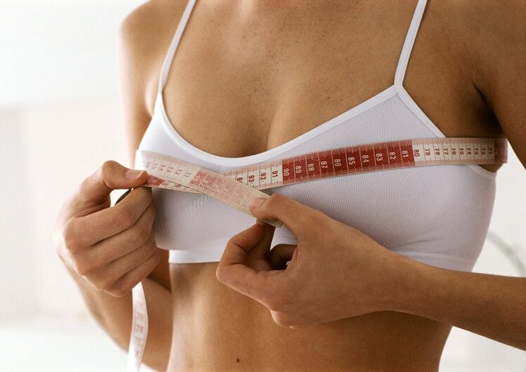 измерване на гърдите след прием на хормони